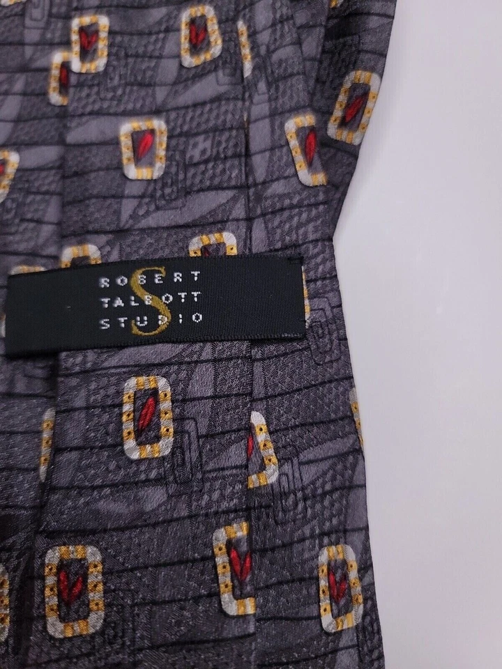 Corbata formal Robert Talbott Studio para hombre 57"Lx3,75"W gris cuello corbata  Foto 3 de 4