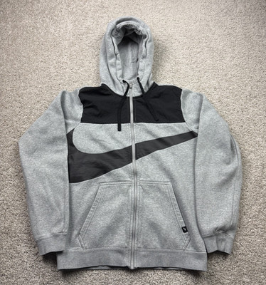 Nike NSW Jacket Mens Small Gray Hybrid Fleece Hoodie Full Zip Sweatshirt