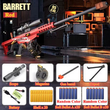 Toy Sniper Rifle Barrett Soft Foam Bullet Automatic Machine Gun Scope Long Range