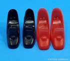 (2) Pair Vintage Barbie Doll Black & Red Pilgrim Heels / Shoes MINTY ~ 1960's