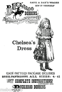 Buckaroo Bobbins Victorian Girl Chelsea/'s Dress /& Pantaloons Sewing Pattern 4-12