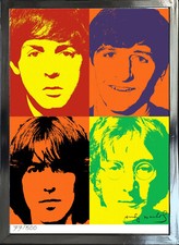 Andy Warhol Signed/Hand-Numbered Beatles Fine Art Print - 17" x 22" (unframed)