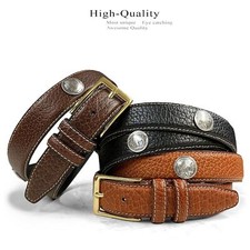 Men's Belt Genuine Leather Dress Coin Conchos Belt 1-1/8" Wide
