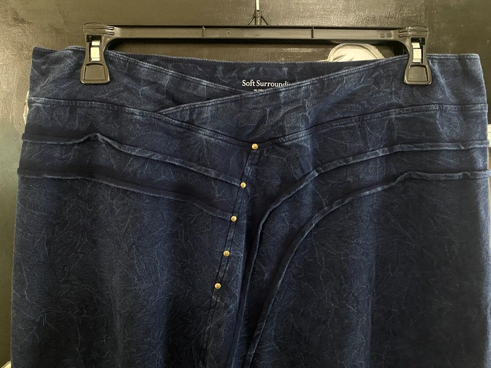 SOFT SURROUNDINGS Blue Lava Wash Asymmetric Studded Fairy Hem Boho Skirt L - Изображение 3 из 4