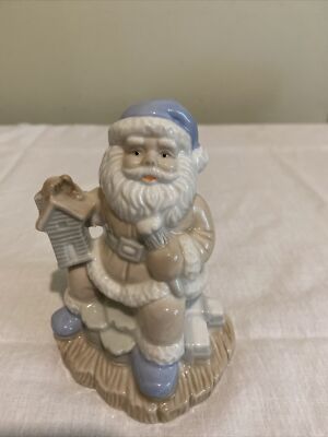 Vintage Nobel Hall Santa Porcelain Figurine Pastel Colors 4.5  Tall EUC