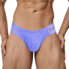Men's Double Waistband Sexy Low Waisted Cotton Breathable Comfy Briefs Underwear