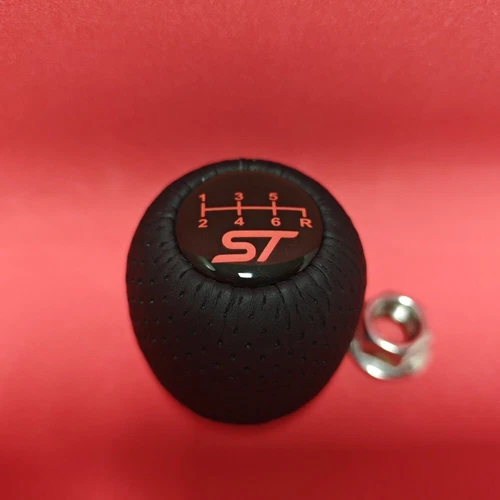 ST LEATHER 6SP SPORT SHIFT GEAR KNOB for FOCUS MK2 MK3 MK4 FIESTA MK7 MK8 RS 2.5