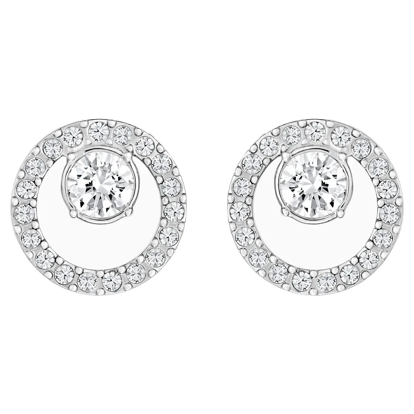 Swarovski Rhodium Plated Crystal Stud Fashion Earrings