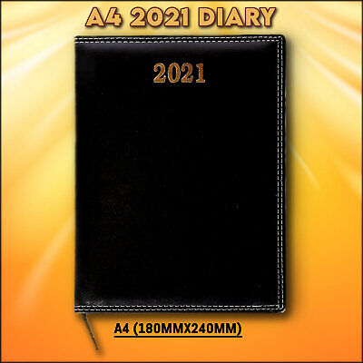 2021 A4 Diary  PAGE A DAY Desk Diary Leather Gift A4 Day Per Page 2021 Diary UK⛳