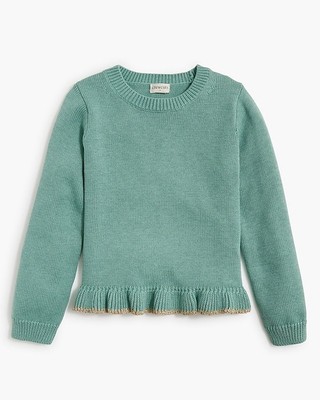 J.Crew Crewcuts Girls' Sparkle Ruffle-Hem Sweater XXL (15-16)