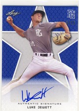 LUKE JEWETT 2020 Leaf Perfect Game PG National Showcase Blue AUTO /15 ROCKIES