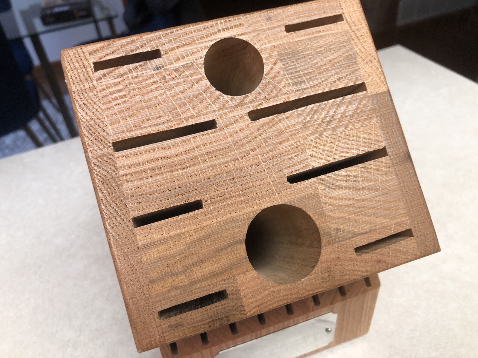 Cutco 1748 Homemaker 18 Slot Knife Block 8 Steak Slots Honey Oak Wood