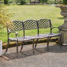 Stunning Cast Aluminium Three Seater Garden Bench - Outdoor Furniture