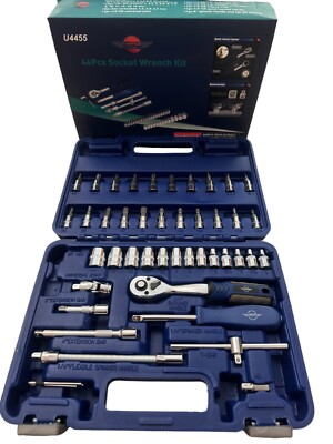 United Steckschlüsselsatz 46tlg 1/4'' Antrieb Werkzeug Satz mit Ratsche Torx Sechskant UJ Adapter PZ2