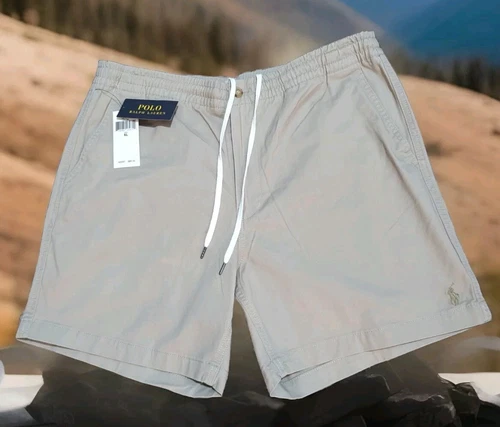 new POLO RALPH LAUREN Classic Fit Stretch DRAWSTRING Shorts Khaki Mens XL #e74