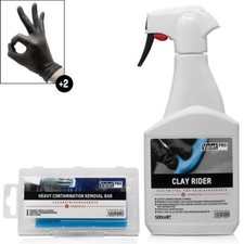 Auto Lack Reinigungsknete bar Knete ValetPRO CLAY RIDER blau HEAVY Handschuhe
