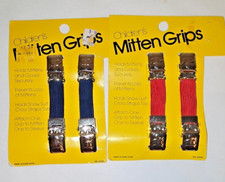 Vintage RARE NEW 2 PKG Toddler Child Glove Mitten Clips N Grips Elastic Snowman