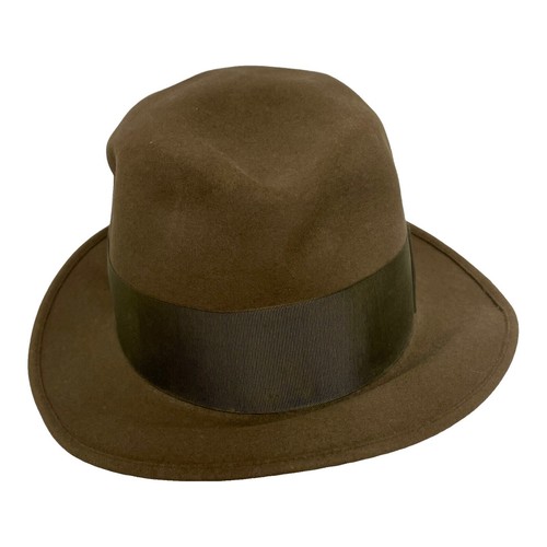 Vintage Parkleigh Gimbels Brown Fedora Hat Size 7 1/4 (READ  display picture 1