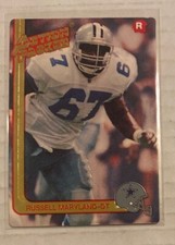 1991 Action Packed Rookie Card Russell Maryland #9  Dallas Cowboys NM