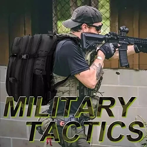 COSCOOA Tactical Military Backpack for Man, 45L Waterproof Army Black NR - Picture 8 of 14