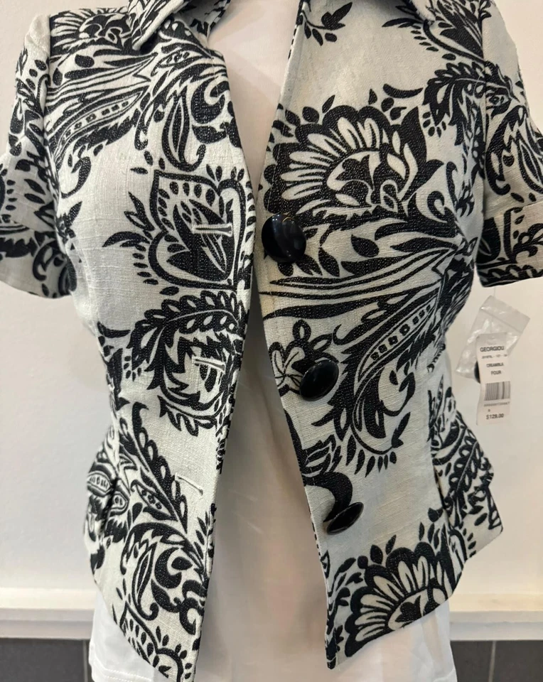 MSRP $129 NOW $45 -- Georgiou Designer Pride Blockwork High End Cotton Blend TOP - Image 4 of 4