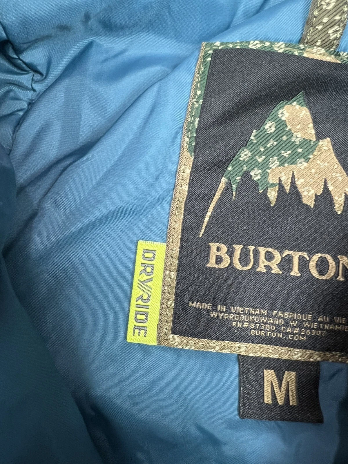 burton dry ride mountain mtn dew hooded jacket