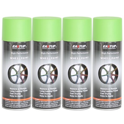 4 Cans Metallic Acrylic Green Car Wheel Paint- Brilliant Finish High Durability