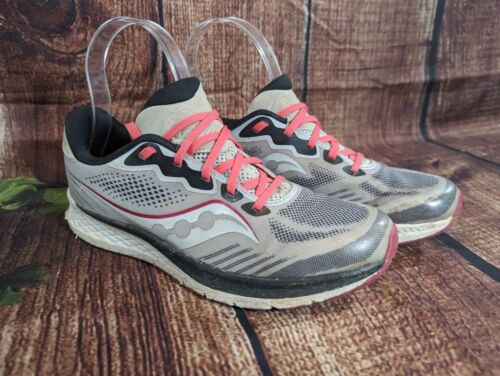 Saucony Ride 14 Kids Running Shoes - Size 5M Gray And Pink SK165320 - Picture 1 of 10