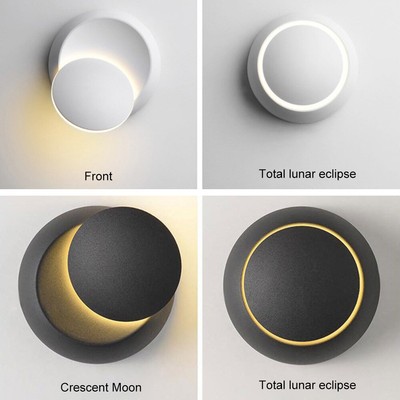 Modern LED Sconce Wall Light 360° Rotatable Bedroom Living Room Loft Decor Lamp