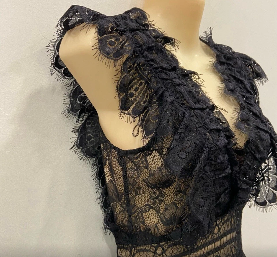 Vestido de Noche Zara Negro Transparente - Excelente Estado | Usado Una Vez Foto 3 de 4