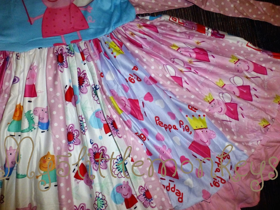 NUEVO Vestido Boutique Peppa Pig Niñas Sin Mangas Volantes Giratorio Foto 4 de 4