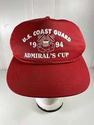 U.S. Coast Guard Admirals Cup Hockey 1994 Rope Mesh Red SnapBack
