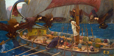 Ulysses and the Sirens by Waterhouse Giclee Art Print Paper or Canvas