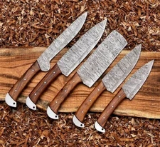 CUSTOM MADE HAND FORGED DAMASCUS STEEL KITCHEN CHEF KNIFE SET 1767