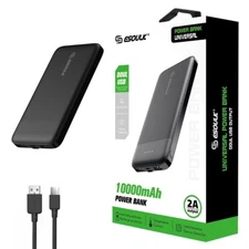 Esoulk 10000mAh Dual USB Power Bank In Black