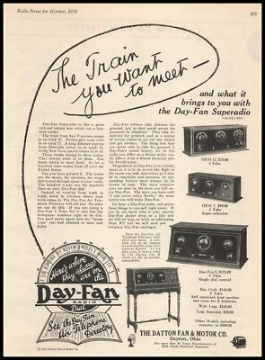 1925 Dayton Fan & Motor Co Ohio Day-Fan 4 & 5 Tube Super Radios Vintage Print Ad
