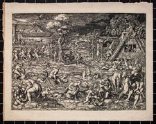 Dirck Vellert eliografia Diluvio Vecchio Testamento ristampa 1920 circa