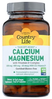 4/26 Country Life Target-Mins Calcium Magnesium with Vitamin D Complex 120 tabs