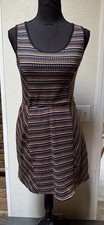 Aida Be Women's Size S Sleeveless Fit & Flare Dress Multicolor Stripe