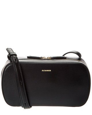 Jil Sander Logo Small Leather Crossbody Women's Black