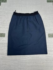 Celine Mini A Line Skirt Womens 36 Blue Cotton Pockets Elastic Waist Casual