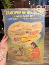 Vintage Whitman Activity Book Transportation Today - A Work Paint Book 1938 Used