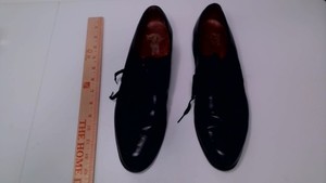 Vintage Black Leather FLORSHEIM Dress Shoes 9.5 C 6507 21685 Good Used 9.5C