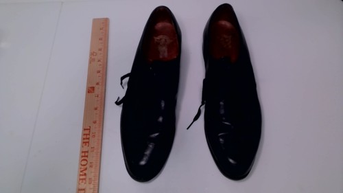 Vintage Black Leather FLORSHEIM Dress Shoes 9.5 C 6507 21685 Good Used 9.5C