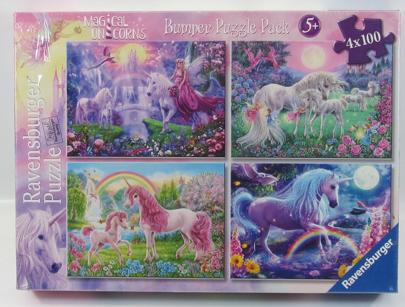 Ravensburger Jigsaws MAGICAL UNICORNS 4 x 100 Piece Bumper Puzzle Pack  SEALED
