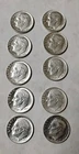 Lot of 10 - U.S. 90% Silver Roosevelt Dimes 1964 P+D  XF+ $1 Face #37