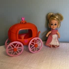 Storykins Cinderella Playset Crown Blonde Blue Eyes w/ Orange Pumpkin Carriage