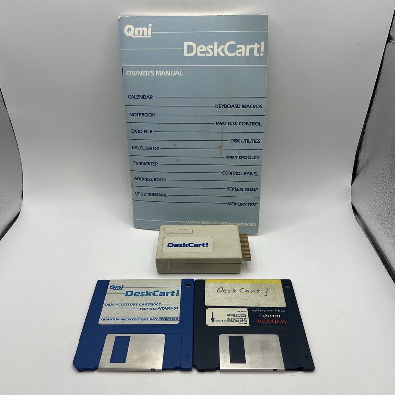 QMI DeskCart! - Vintage Atari ST Desk Accessory Cartridge+3.5" Diskette Tested
