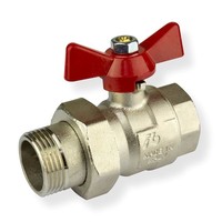 Messing Kugelhahn 1 Zoll Ig/Ag DN25 Absperrhahn Kugelventil FlüGelgriff