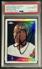 2009-10 Topps Chrome Refractor Auto DeMar DeRozan RC Rookie 108/500 #100 PSA DNA